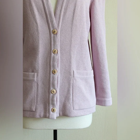 Vintage 70s Castleberry Albrechts Lavender Purple Dacron Textured Cardigan - Picture 5 of 10